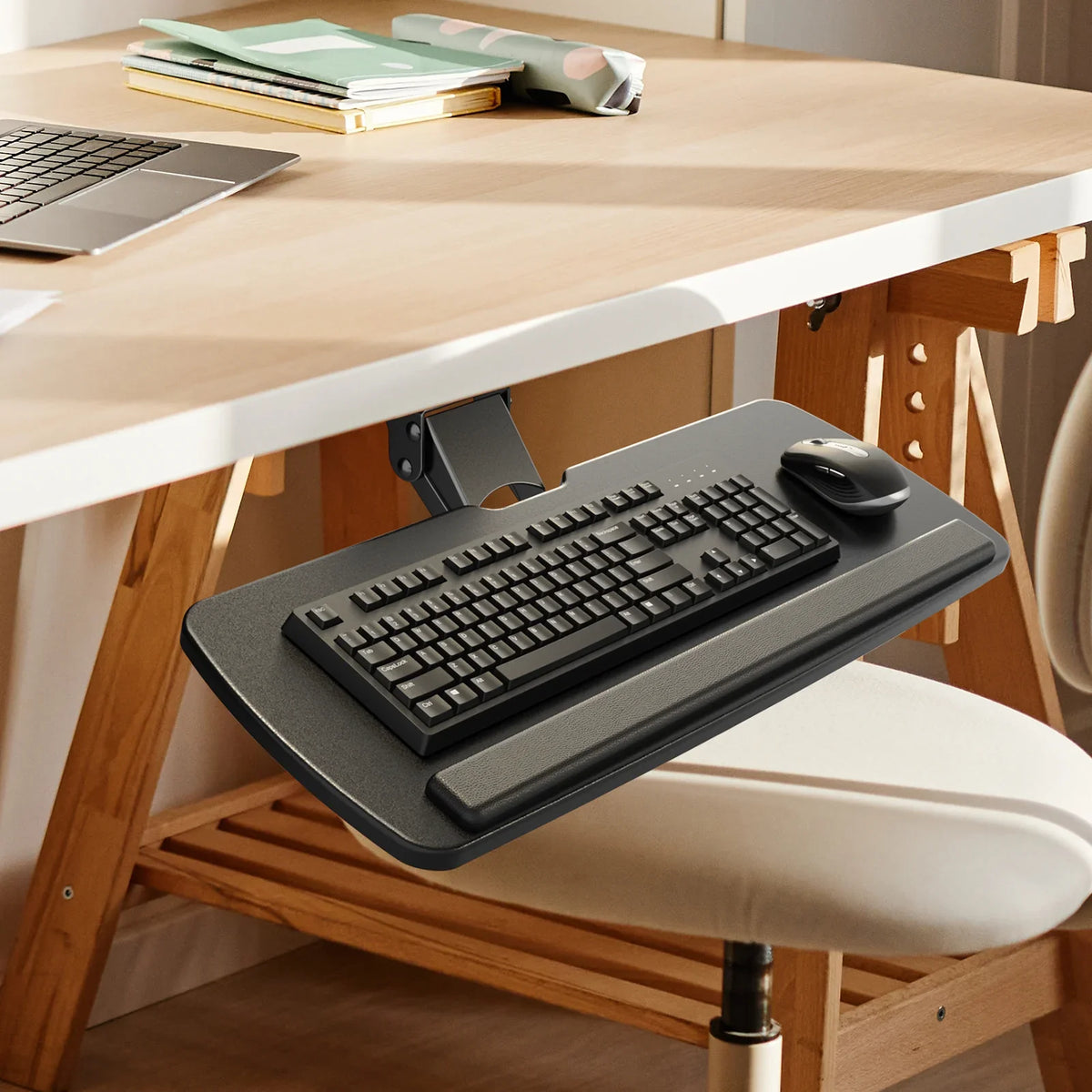 Sliding Keyboard & Mouse Tray,25" x 9.8" Adjustable, Black
