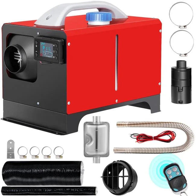VEVOR Diesel Air Heater, 5KW 12V Parking Heater, Mini Truck Heater, Single Outlet Hole, with Black LCD, Remote Control, Fast Heating Diesel Heater, For RV Truck, Boat, Bus, Car Trailer, Motorhomes