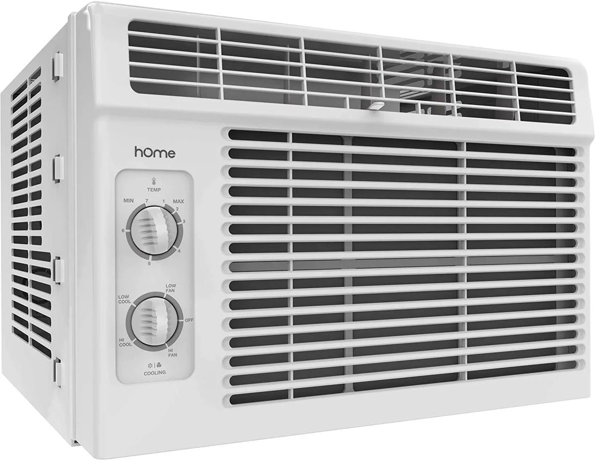 hOmeLabs Window Air Conditioner 5000 BTU - Easy Mechanical Control Compact AC Unit with Washable Reusable Filter, 2 Cooling Speeds, 2 Fan Speeds - Ideal for Bedroom and Rooms up to 150 Sq. Ft.