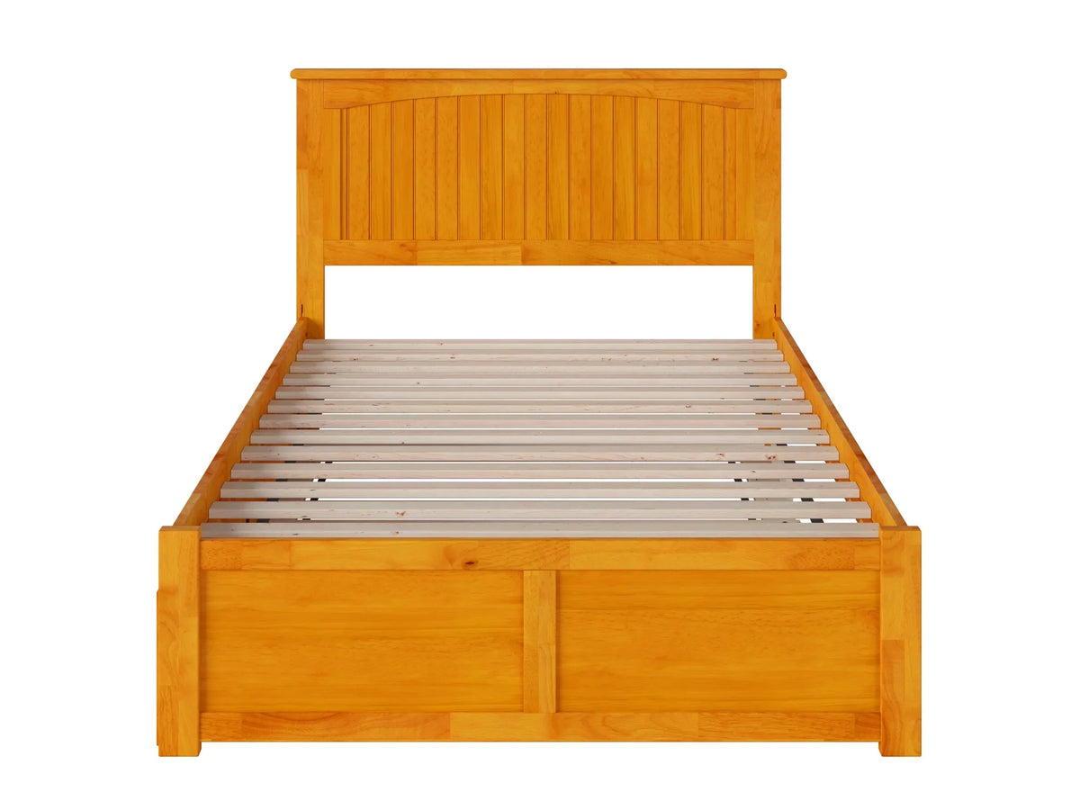 AFI Nantucket Full Size PLatitudeform Bed with Panel Footboard and Full Size Trundle in Caramel Latte