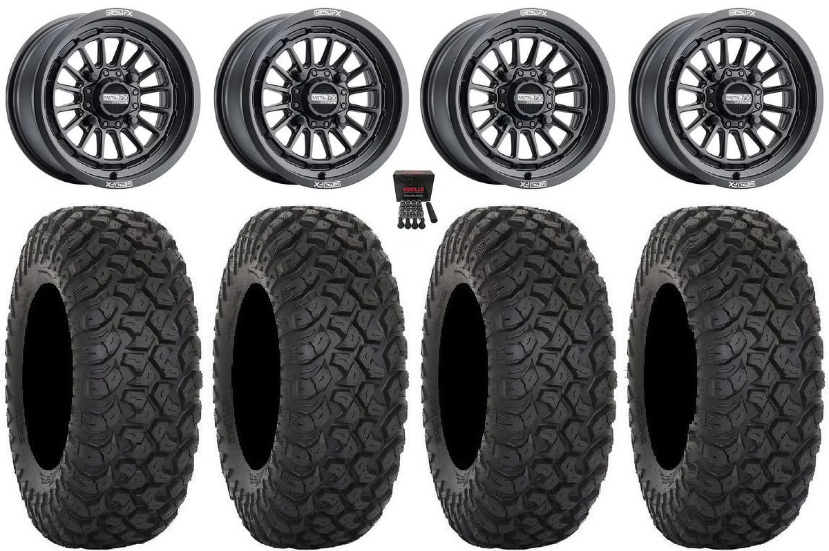 MetalFX Delta 15" Wheels Black 35" RT320 Tires Polaris RZR XP 1000 / PRO XP / Ranger XP 900/1000