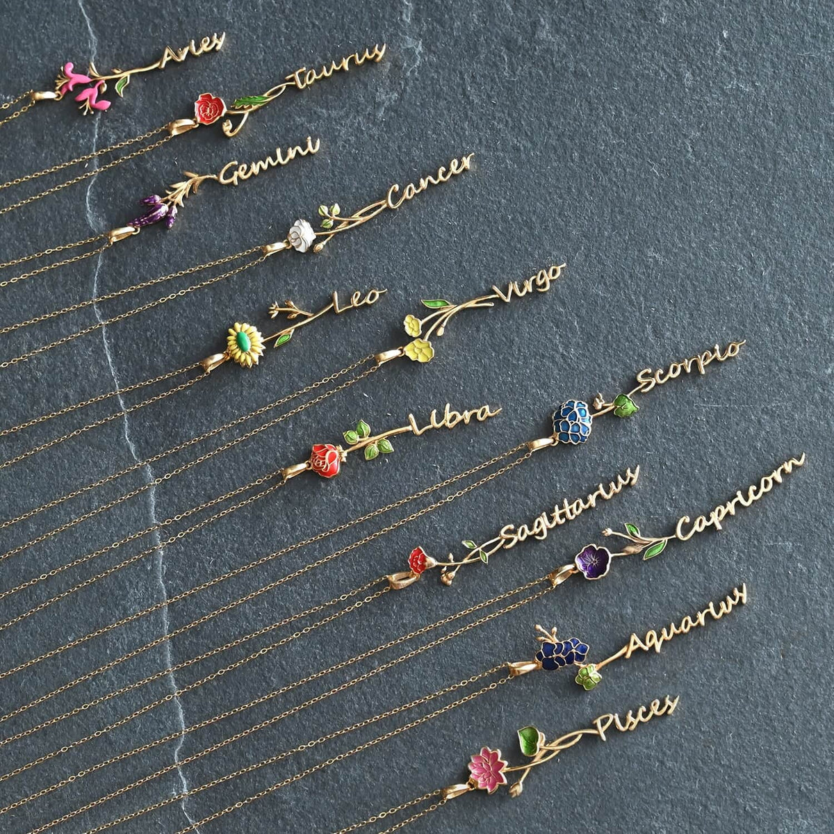 Shop LC 925 Sterling Silver 14K Yellow Gold PLatitudeed Pink Green Enameled Aries Zodiac Birth Honeysuckle Pendant Necklace for Women Jewelry Gifts for Women Size 16-18" Birthday Gifts for Women