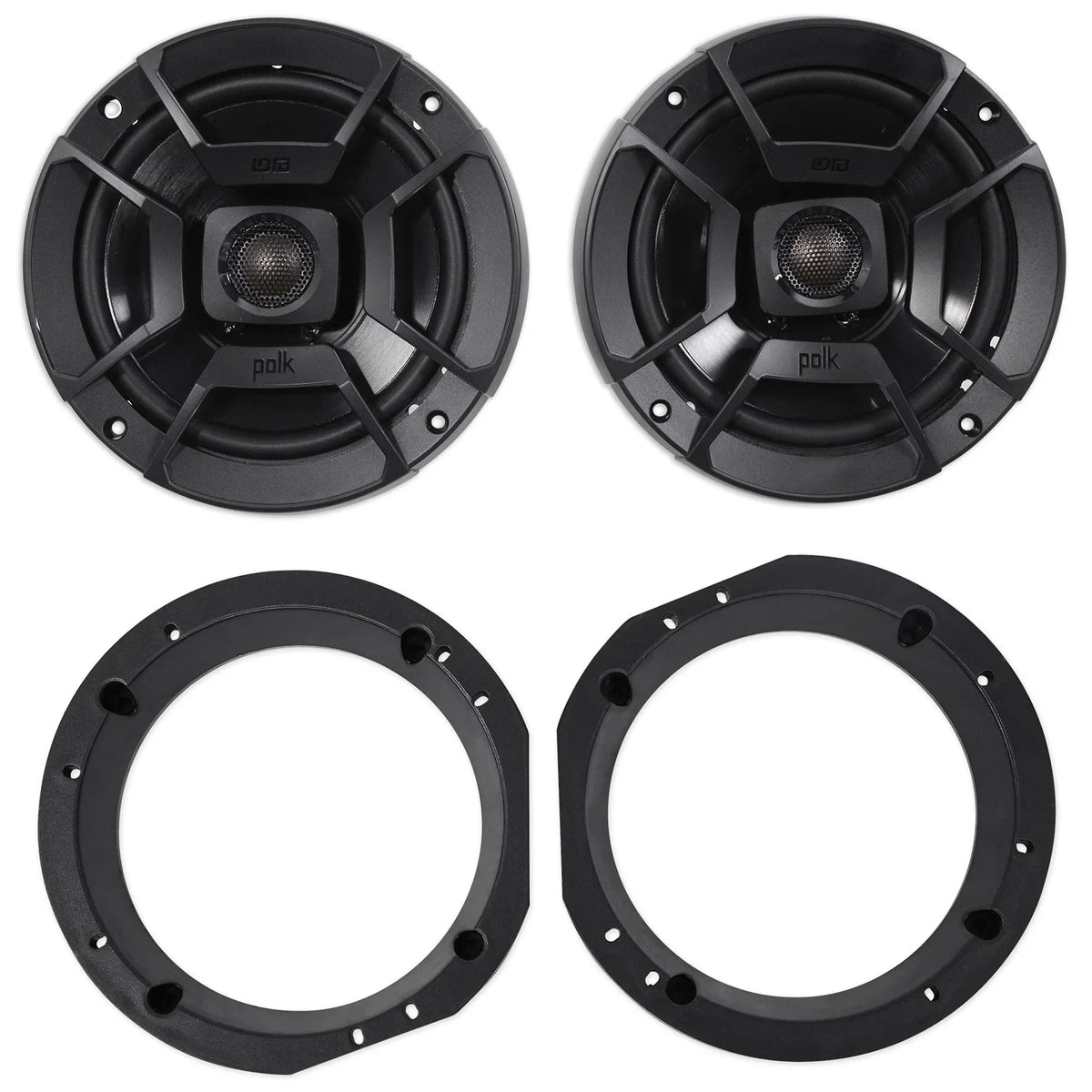 1998-2013 Harley Davidson Touring 6.5" 300w Polk Audio Speakers w/Adapter PLatitudees