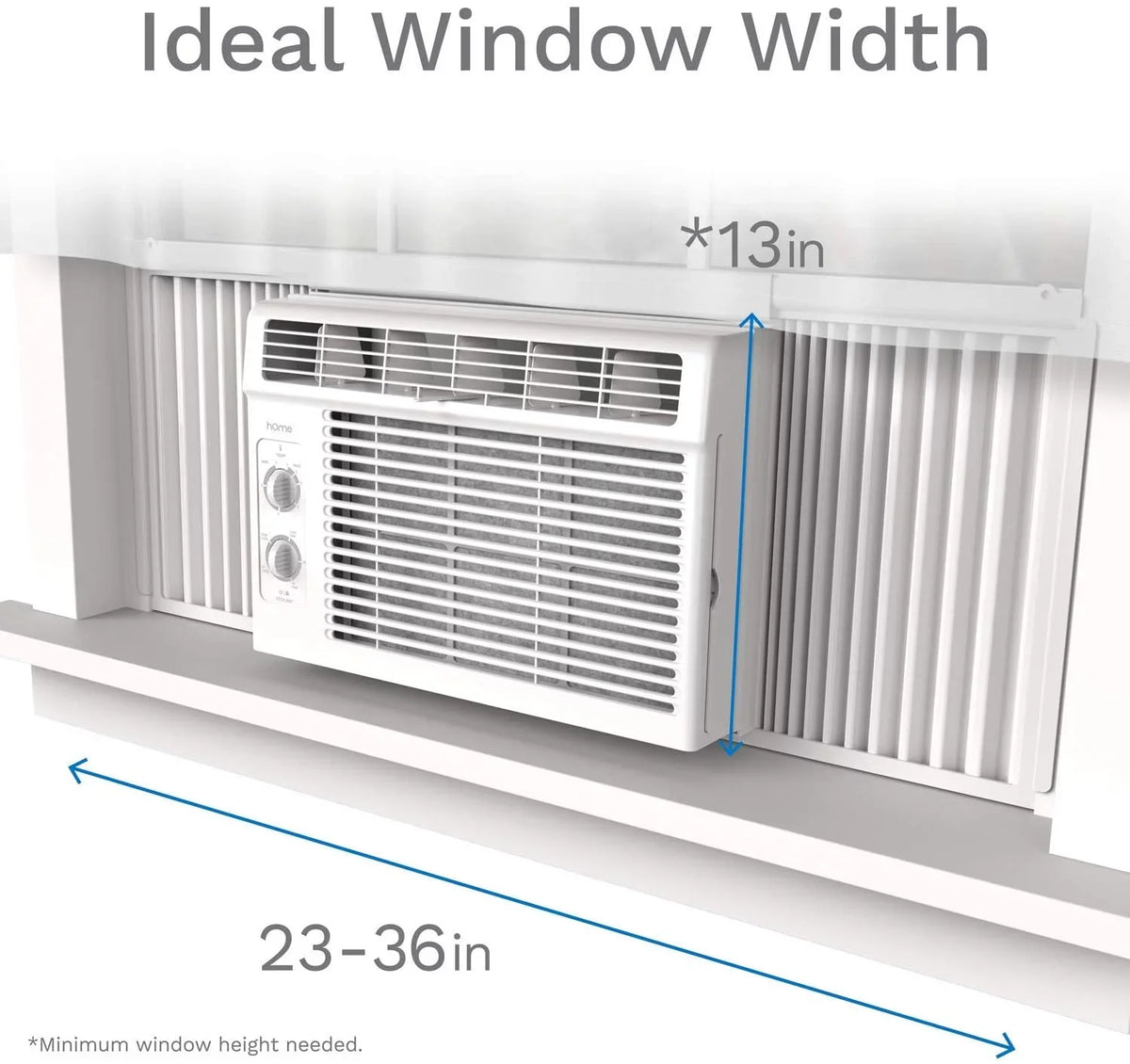 hOmeLabs Window Air Conditioner 5000 BTU - Easy Mechanical Control Compact AC Unit with Washable Reusable Filter, 2 Cooling Speeds, 2 Fan Speeds - Ideal for Bedroom and Rooms up to 150 Sq. Ft.