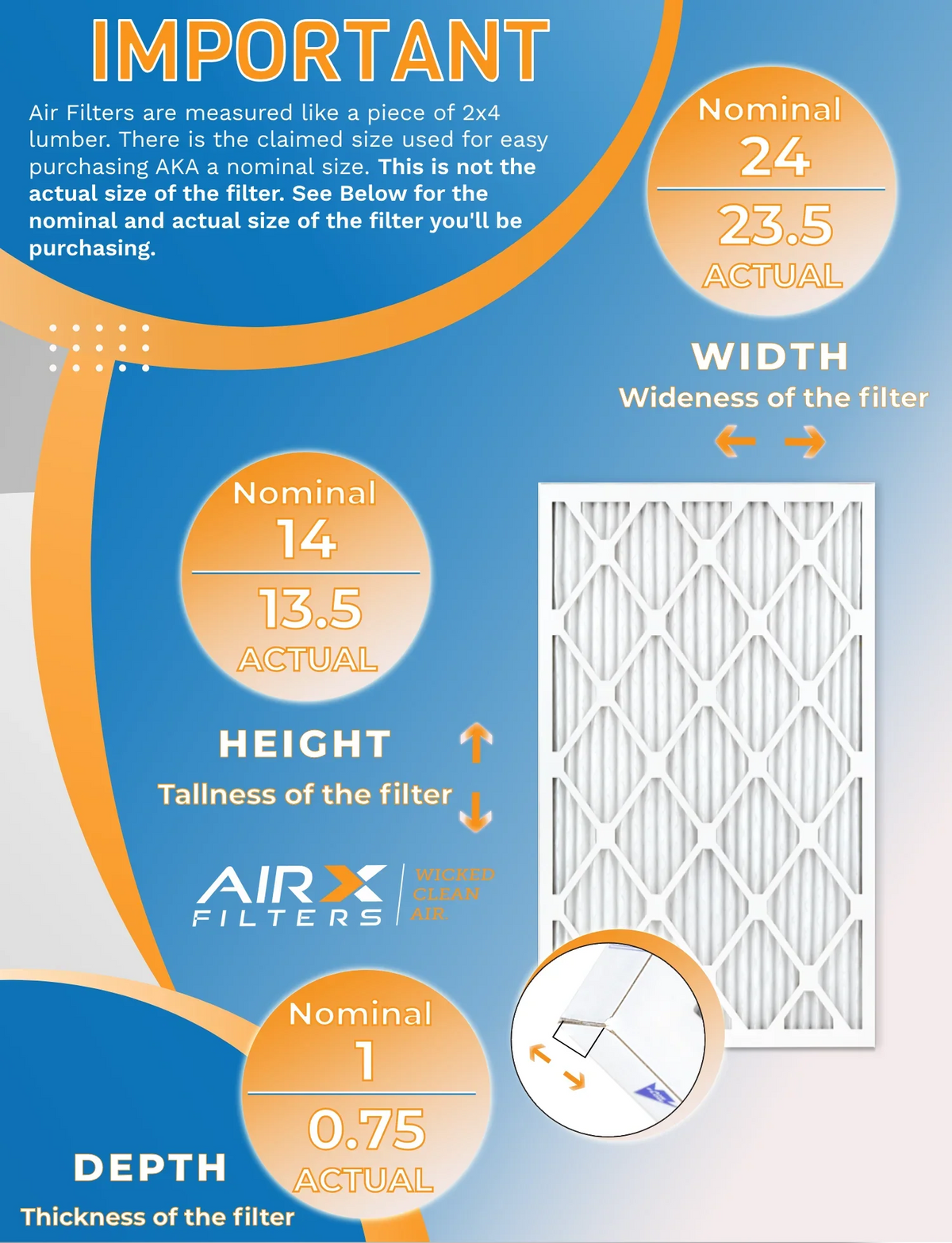 14x24x1 Air Filter MERV 8 Rating, 12 Pack of Furnace Filters Comparable to MPR 700 & FPR 5 - Made in USA by AIRX FILTERS WICKED CLEAN AIR.