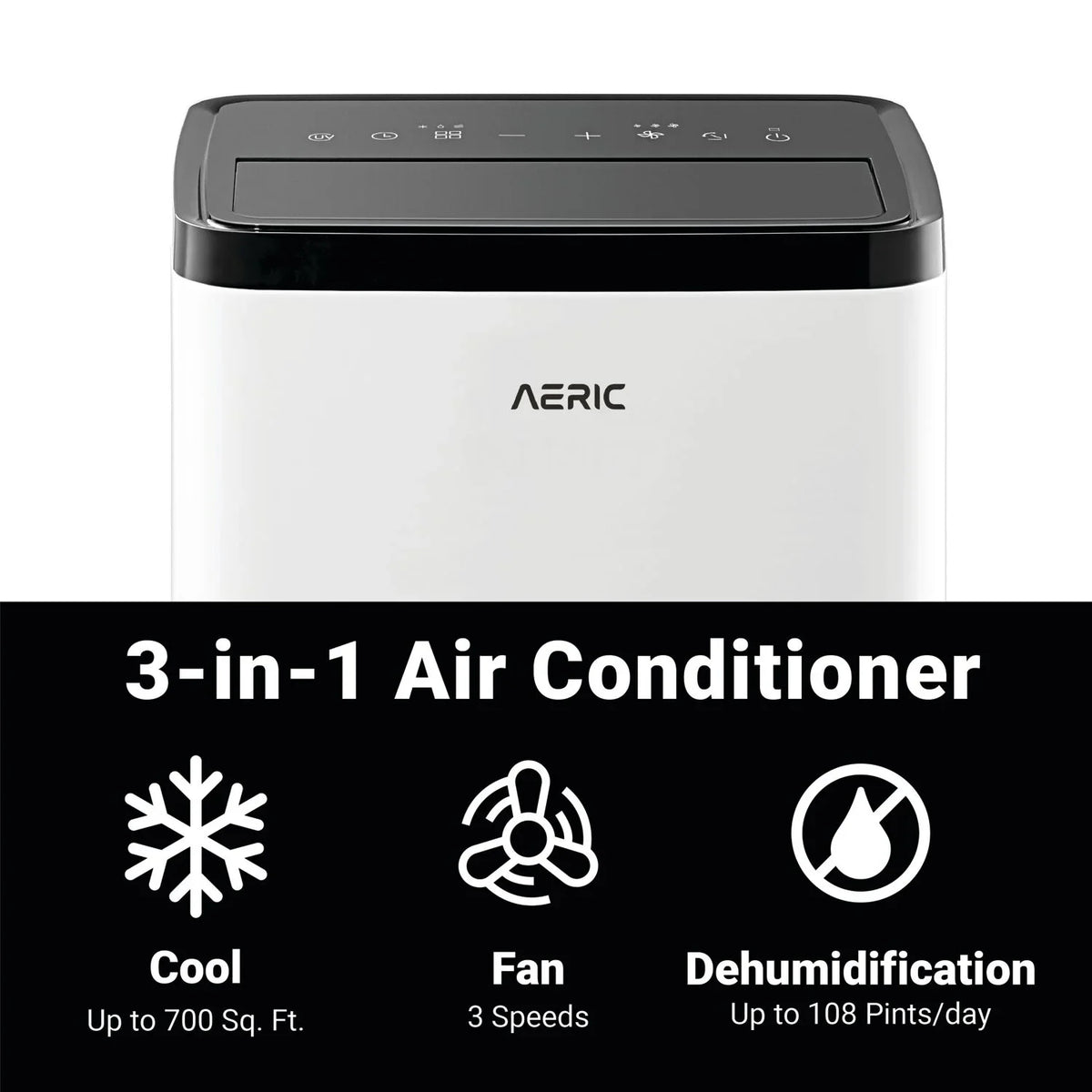 Aeric 10,000 BTU SACC (14,000 BTU ASHRAE) Portable Air Conditioner