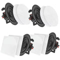 Pyle Audio 6.5 In 2 Way 200W Flush Mount Bluetooth Ceiling Wall Speakers, 4 Pack