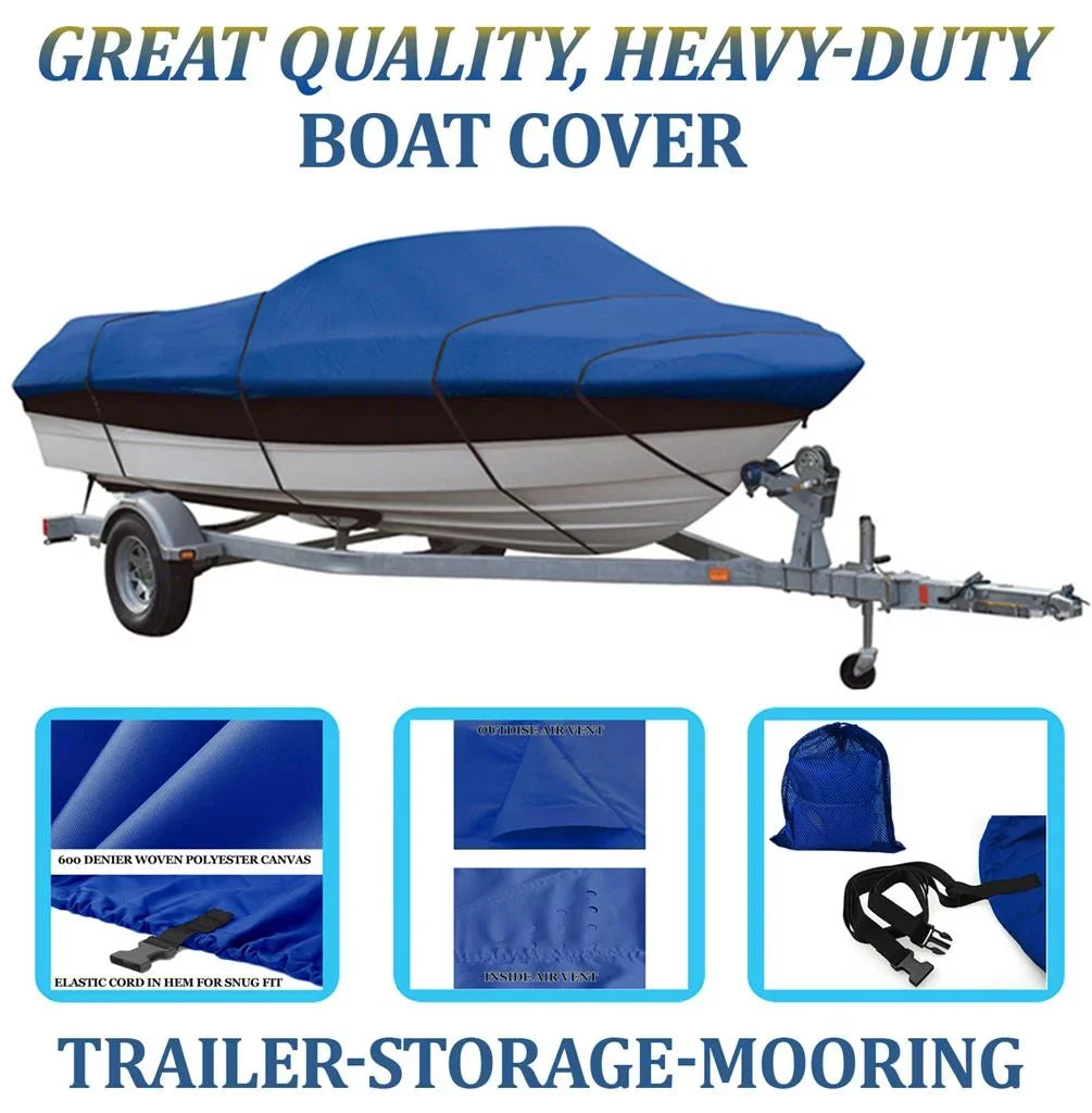 BLUE, GREAT QUALITY BOAT COVER Compatible for Princecraft 145 PRO CS