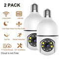 2PCS Wireless Security Camera, WIFI IP Camera, E27 Light Bulb 1080P HD Security Monitor Cam with Infrared Night Vision, White (Supports 2.4G &5G Wi-Fi)
