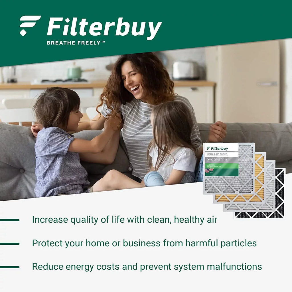 Filterbuy 14x18x1 MERV 8 Pleated HVAC AC Furnace Air Filters (4-Pack)