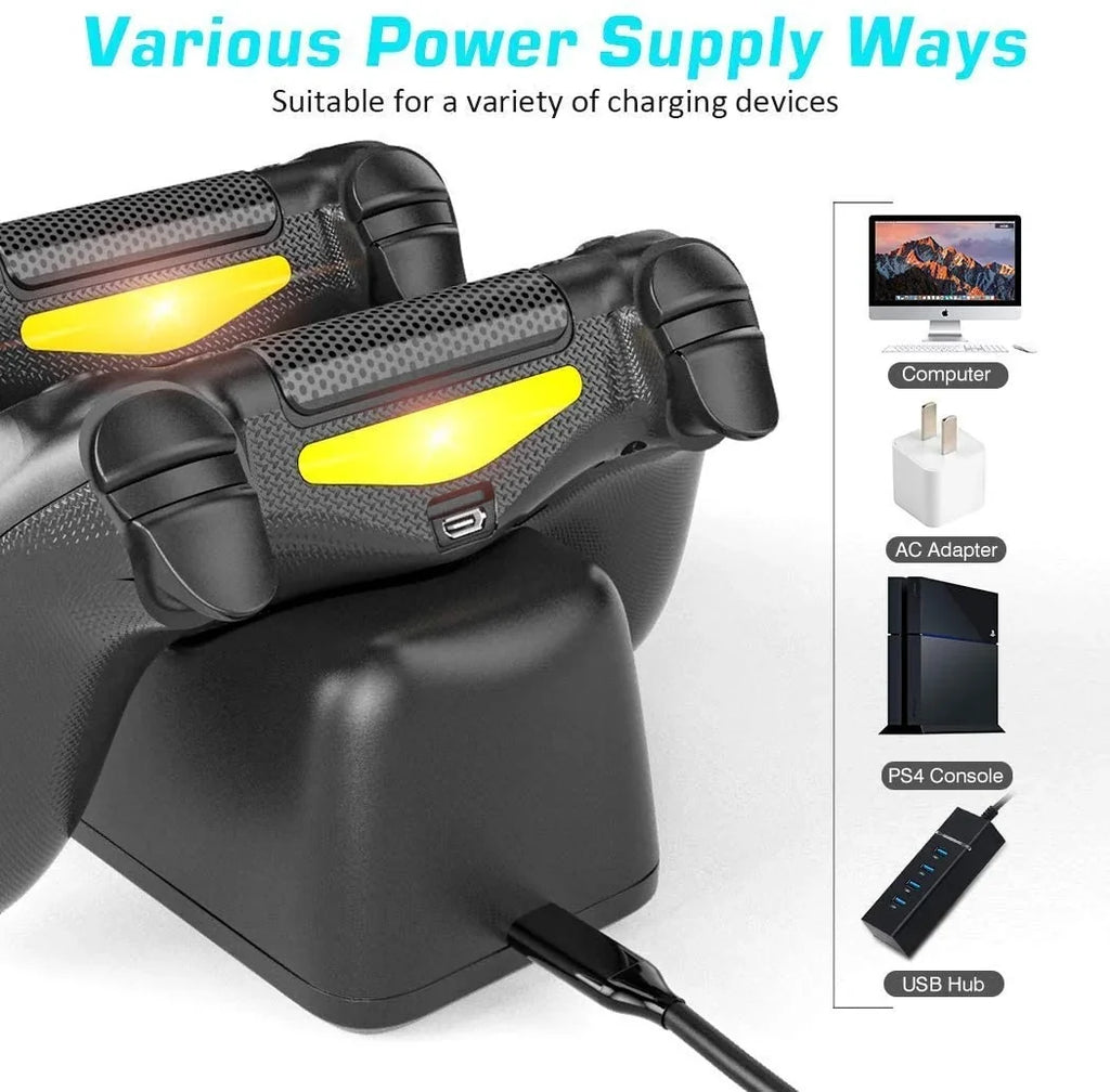 PS4 Controller Charger Dock Station, OIVO 1.8Hrs PS4 Controller Charging Dock, Charging Station Replacement for Playstation 4 Dualshock 4 Charger